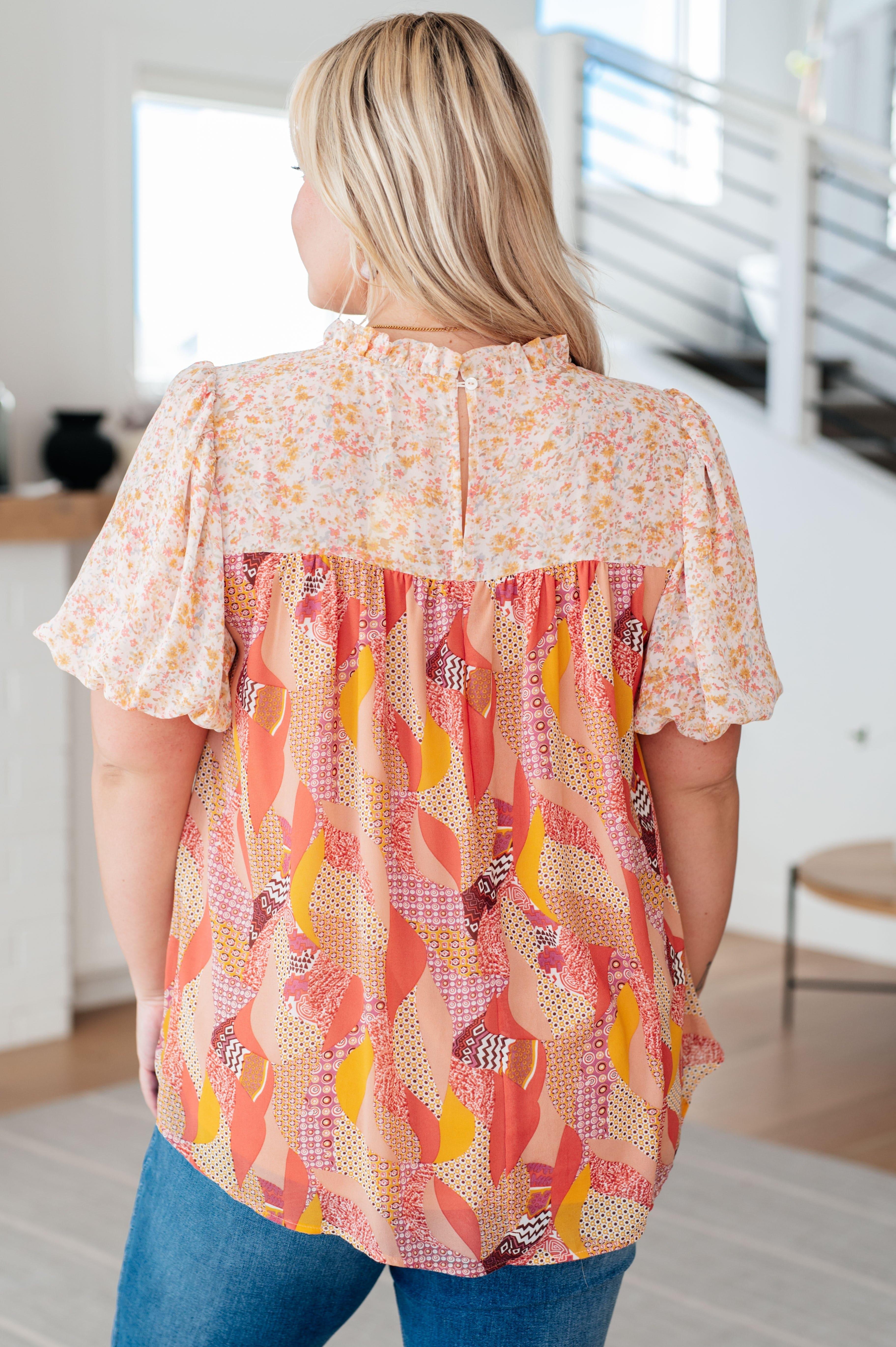 Day Dreamer Mixed Floral Top in Mauve - SwagglyLife Home & Fashion