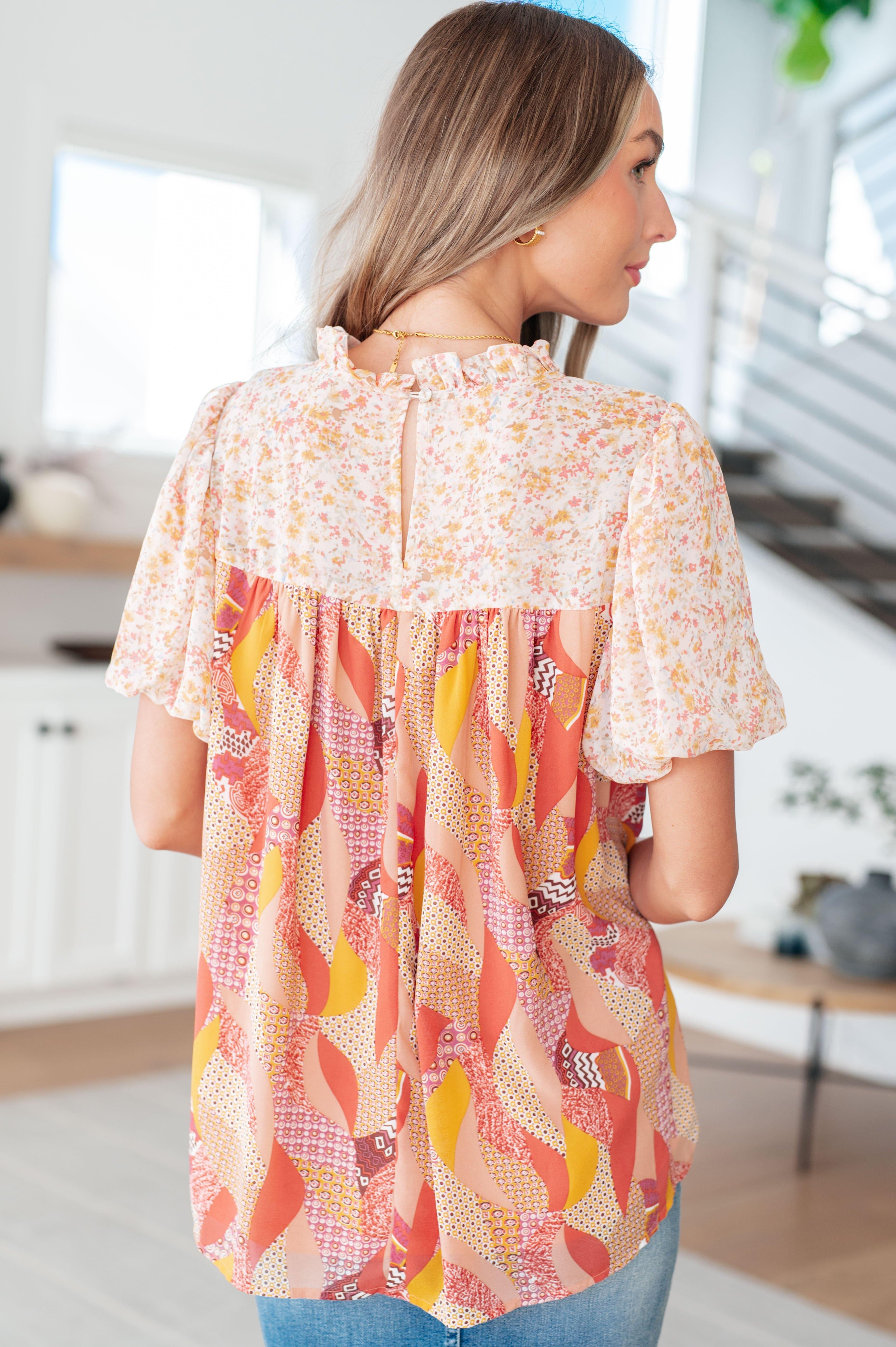 Day Dreamer Mixed Floral Top in Mauve - SwagglyLife Home & Fashion
