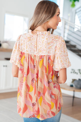 Day Dreamer Mixed Floral Top in Mauve - SwagglyLife Home & Fashion