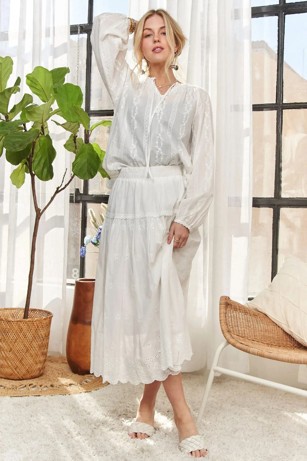 ADORA Cotton Peasant Top - SwagglyLife Home & Fashion