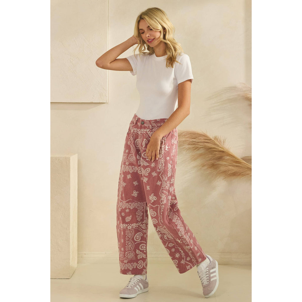 Vintage Pink Paisley Denim in - photo