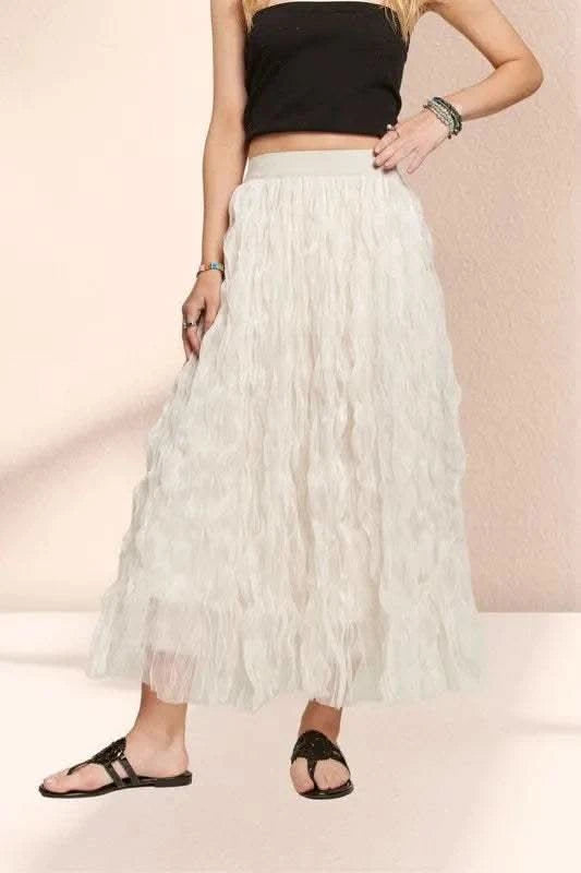 ADORA Elastic Waist Cloud Fluffy Maxi Skirt in - photo