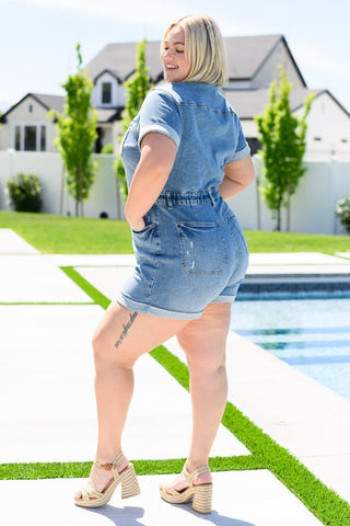 Delia High Rise Short Sleeve Romper - SwagglyLife Home & Fashion