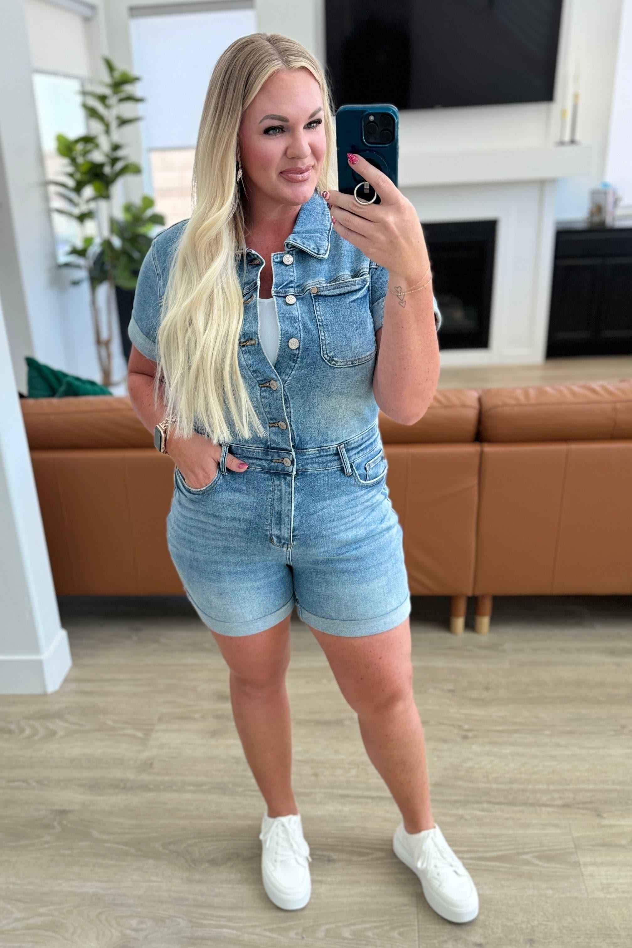 Delia High Rise Short Sleeve Romper - SwagglyLife Home & Fashion