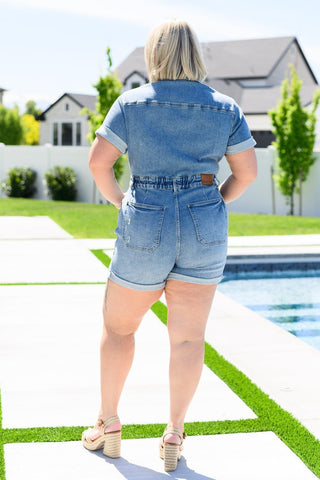 Delia High Rise Short Sleeve Romper - SwagglyLife Home & Fashion