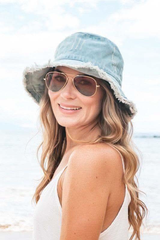 Denim Bucket Hat in Light Wash OneSize - Hats photo