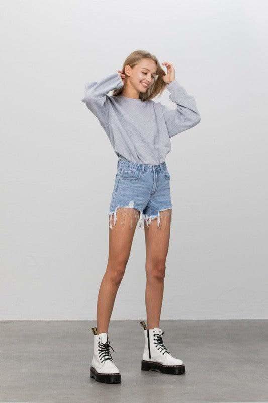 Denim Lab USA Rhinestone Denim Shorts - SwagglyLife Home & Fashion