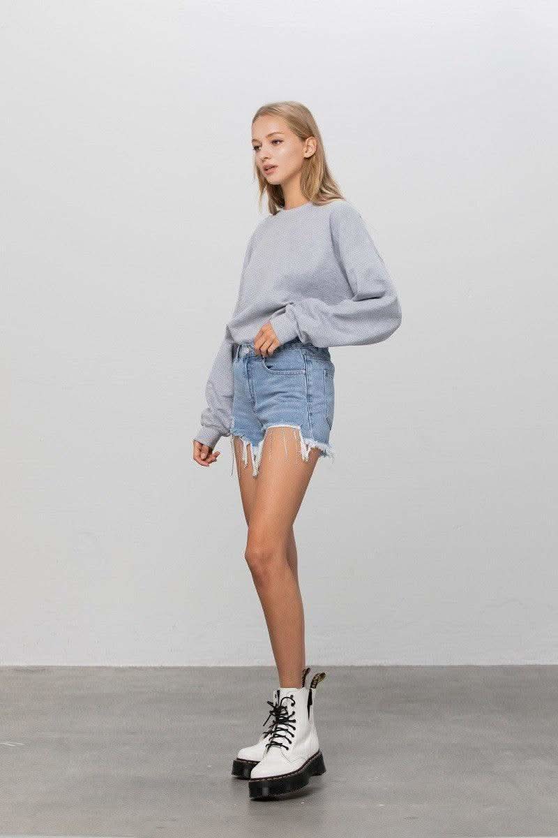 Denim Lab USA Rhinestone Denim Shorts - SwagglyLife Home & Fashion