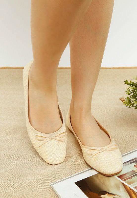 Rag & Co Paper Rings Raffia Ballet Flats - SwagglyLife Home & Fashion