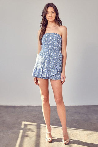 Do + Be Collection Eyelet Ruffle Romper - SwagglyLife Home & Fashion