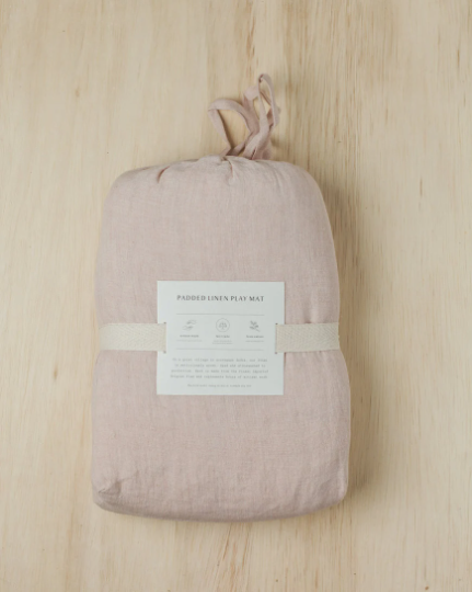 Stone Washed Linen Quilted Play Mat in - Baby & Toddler photo