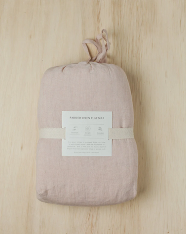 Stone Washed Linen Quilted Play Mat in - Baby & Toddler photo