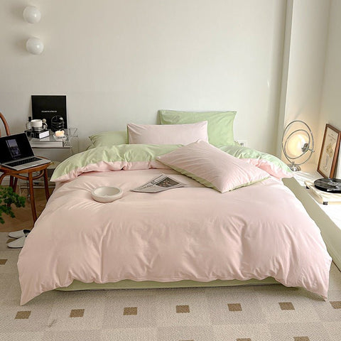 Duo Bedding Set / Pink + Green in Pink + Green - Bedding Set photo