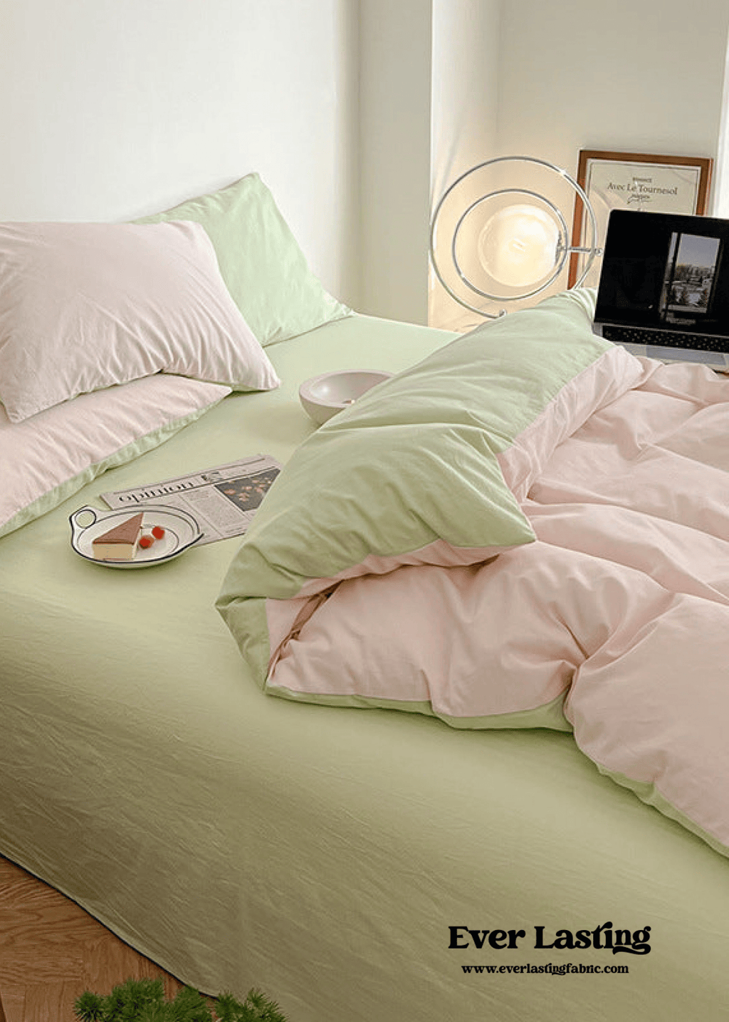 Duo Bedding Set / Pink + Green in - Bedding Set photo