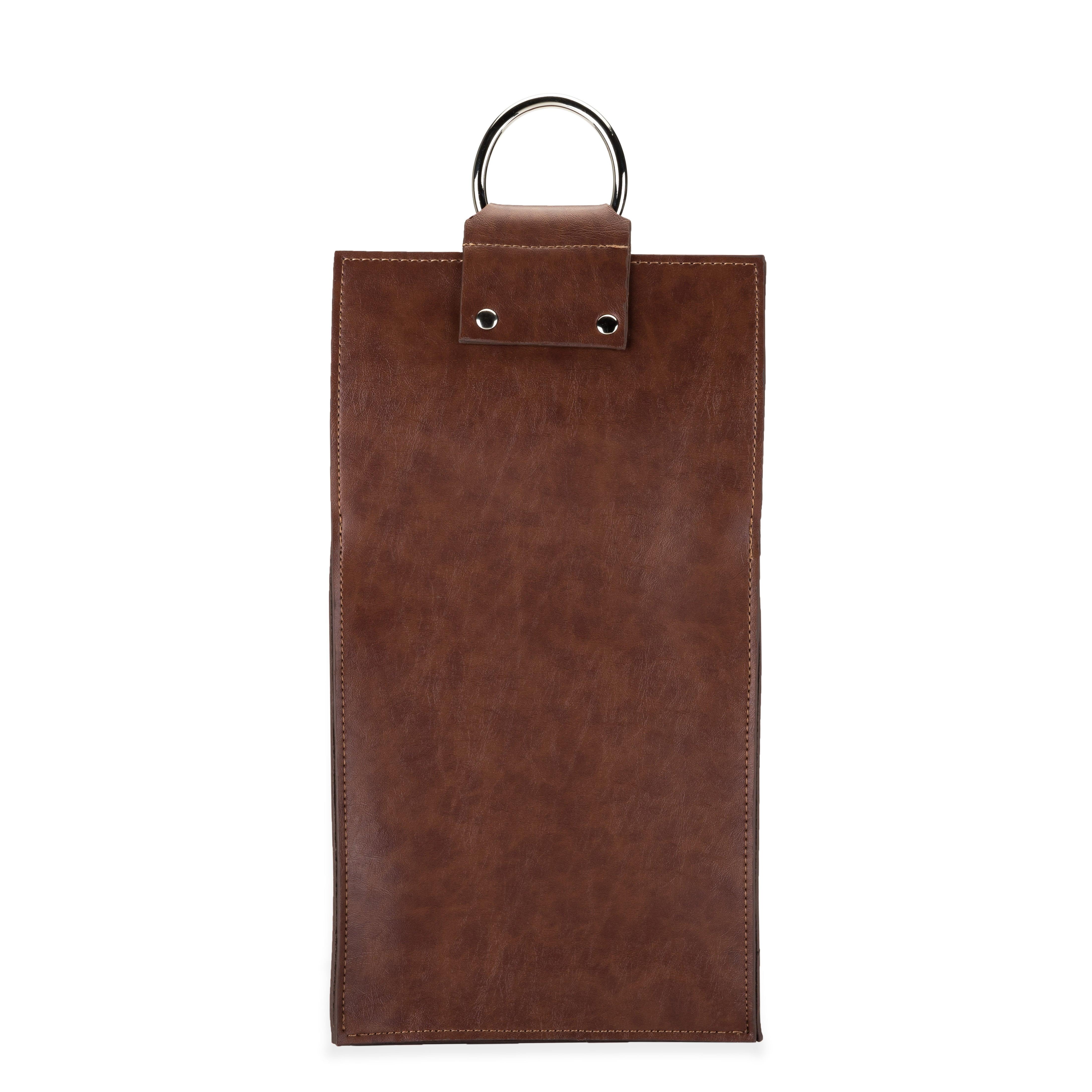 Viski Faux Leather Double-Bottle Wine Tote