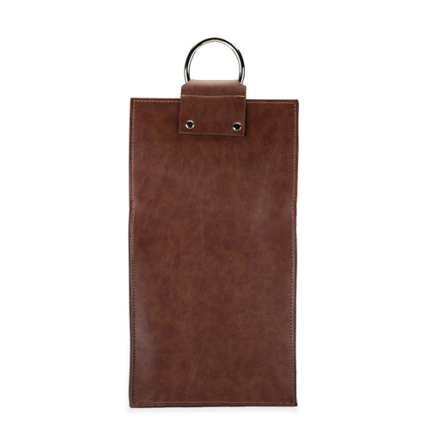 Viski Faux Leather Double-Bottle Wine Tote