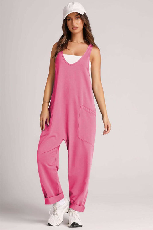 Lovelet V-Neck Wide Strap Overalls in - photo