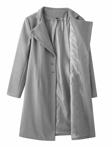 Single-Breasted Long Sleeve Overcoat Plus Size in - photo