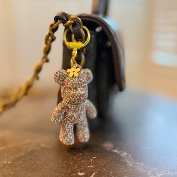 Twinkle Teddy Luxe Bag Charm – Pink Crystal Bear in - photo