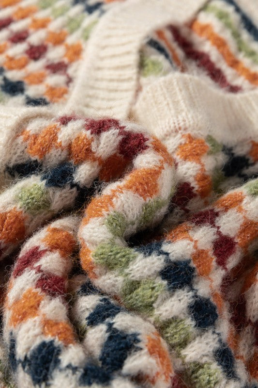 Seraxie Pattern Knit Front Sweater in - photo