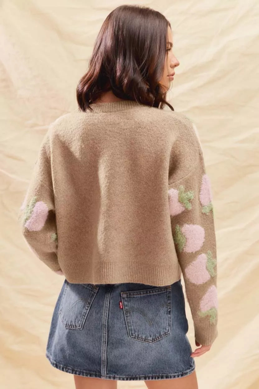 SO ME Strawberry Fruit All Over Button Sweater Cardigan - SwagglyLife Home & Fashion