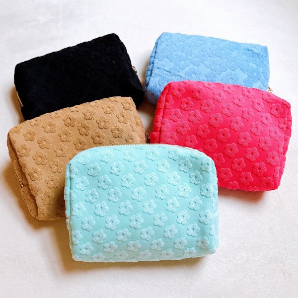 Embossed Daisy Blossom Cosmetic Case in - photo