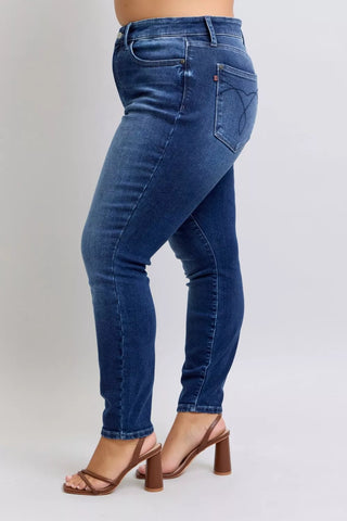 Judy Blue Full Size Washed Thermal Skinny Jeans Plus Size in - photo