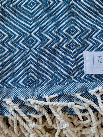 Echo Towel Collection - Turkish Beach Towel in Blue - Towel photo