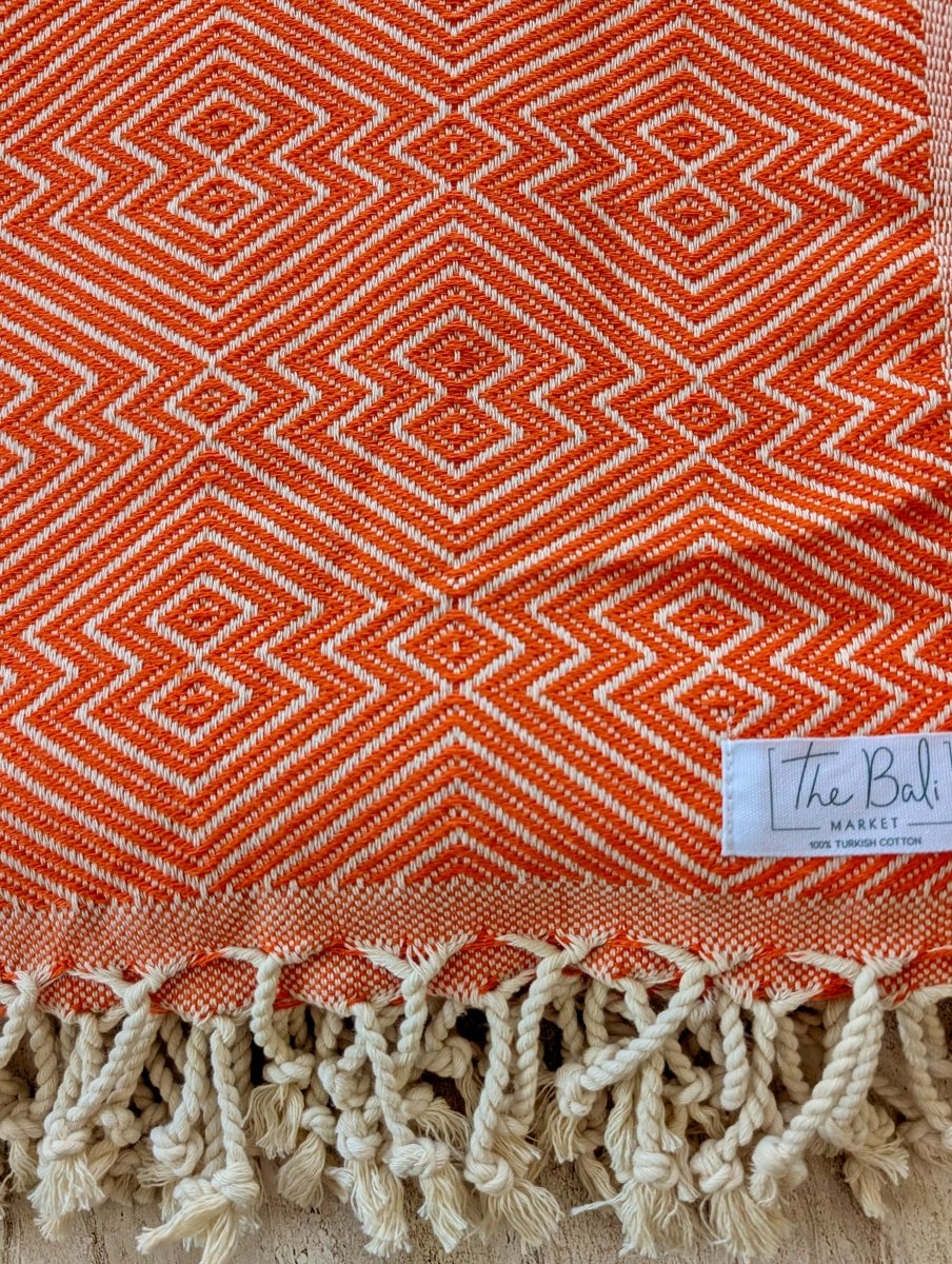 Echo Towel Collection - Turkish Beach Towel in Orange - Towel photo