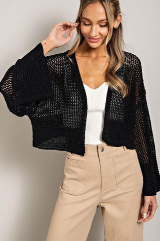 eesome Eyelet Knit Cardigan - SwagglyLife Home & Fashion