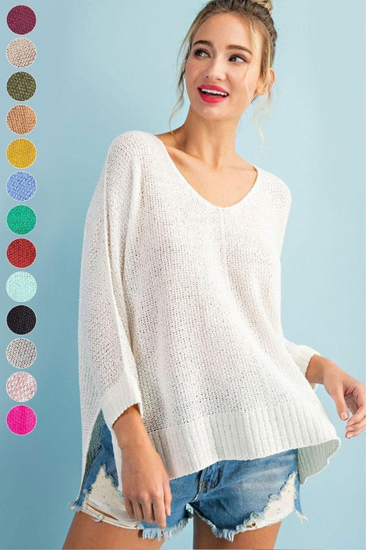 EESOME Crew Neck Knit Sweater - SwagglyLife Home & Fashion