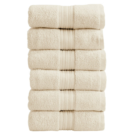 Cotton Terry Bath Towel Set - Cooper Collection in Hand Towel (Pack of 6) Buttermilk - photo