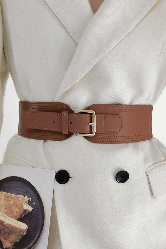Elastic Wide Faux Leather Belt in - Belts photo