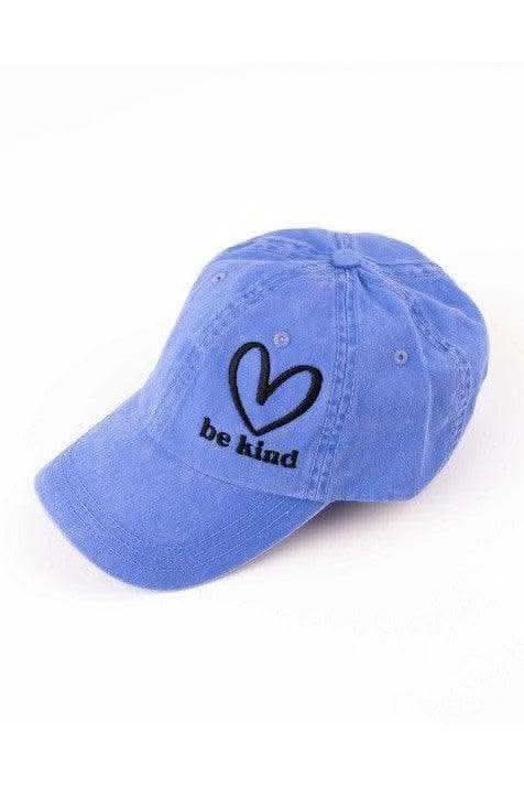 Embroidered Be Kind Heart Canvas Hat in Periwinkle Adult - Hats photo