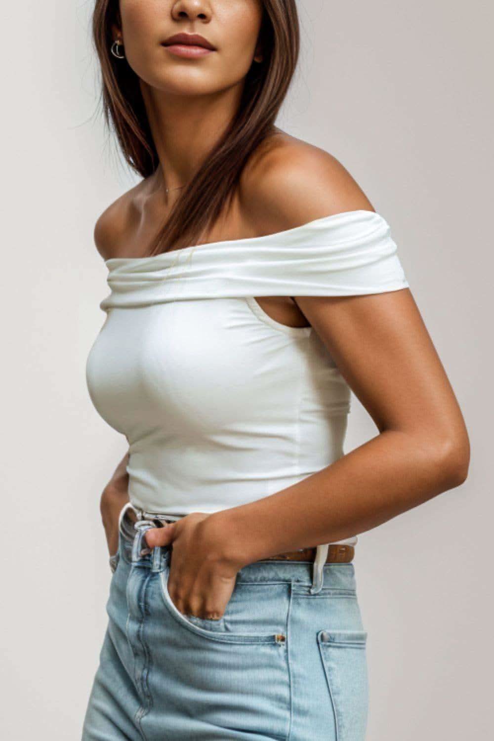 Emily Off-Shoulder Short Sleeve Blouse - SwagglyLife Home & Fashion
