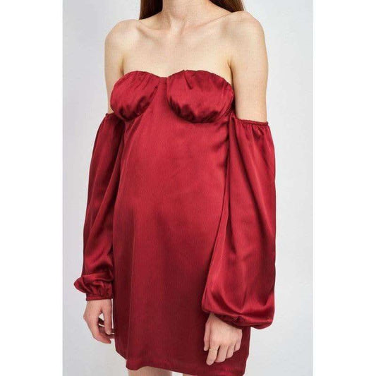 EMORY PARK Eunice Off Shoulder Mini Dress with Back Cut Out in - Dresses photo