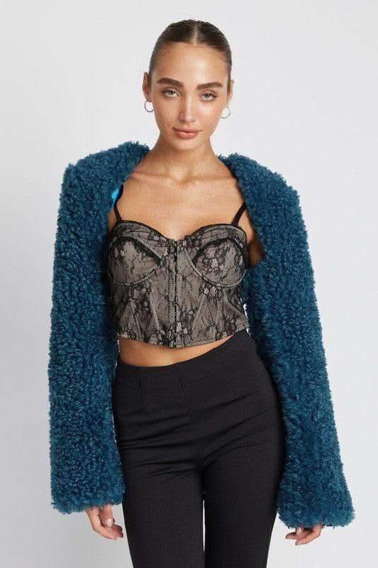 EMORY PARK Faux Fur Bolero - SwagglyLife Home & Fashion