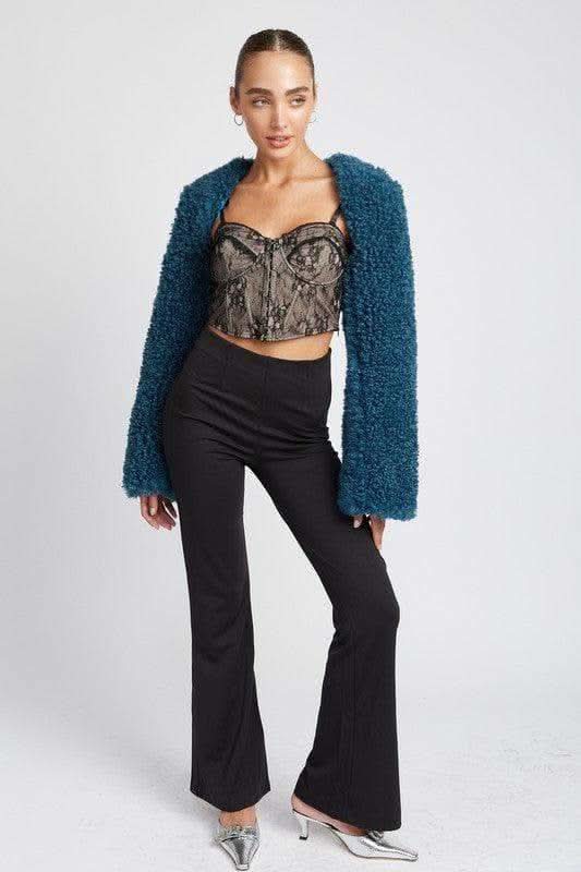 EMORY PARK Faux Fur Bolero - SwagglyLife Home & Fashion