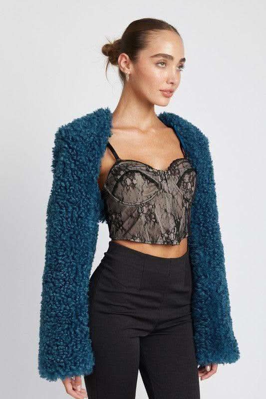 EMORY PARK Faux Fur Bolero - SwagglyLife Home & Fashion