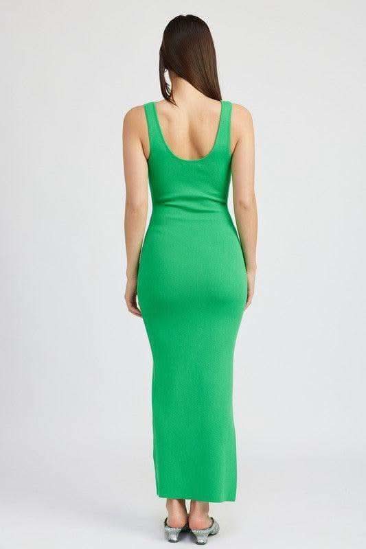 Emory Park Front Knot Midi Dress with Cutout - SwagglyLife Home & Fashion
