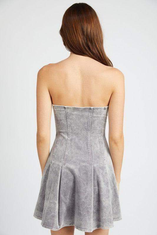 EMORY PARK Laurel Pleated Strapless Mini Dress - SwagglyLife Home & Fashion