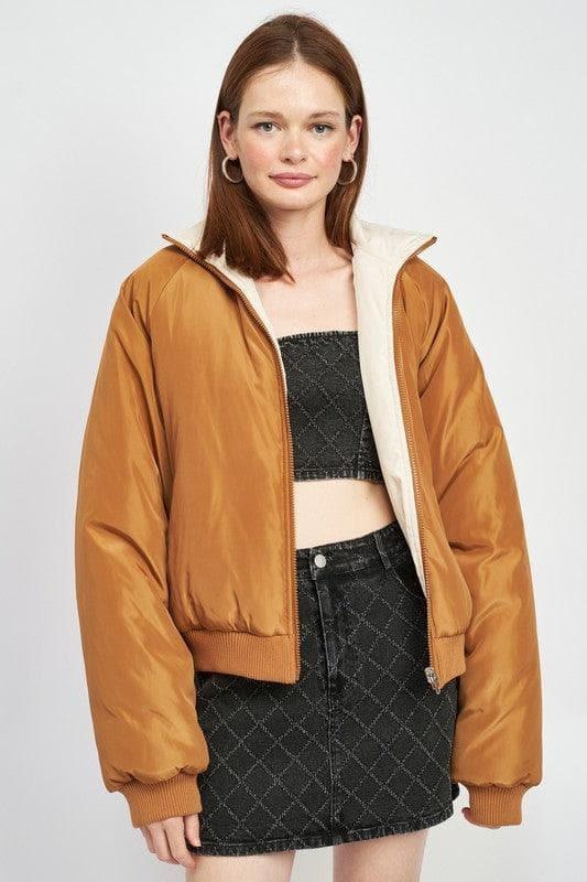 EMORY PARK Oriane Reversible Puffer Jacket - SwagglyLife Home & Fashion