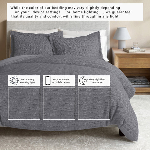100% Cotton Honeycomb Waffle Duvet Set - Mattea Collection in - Duvet photo