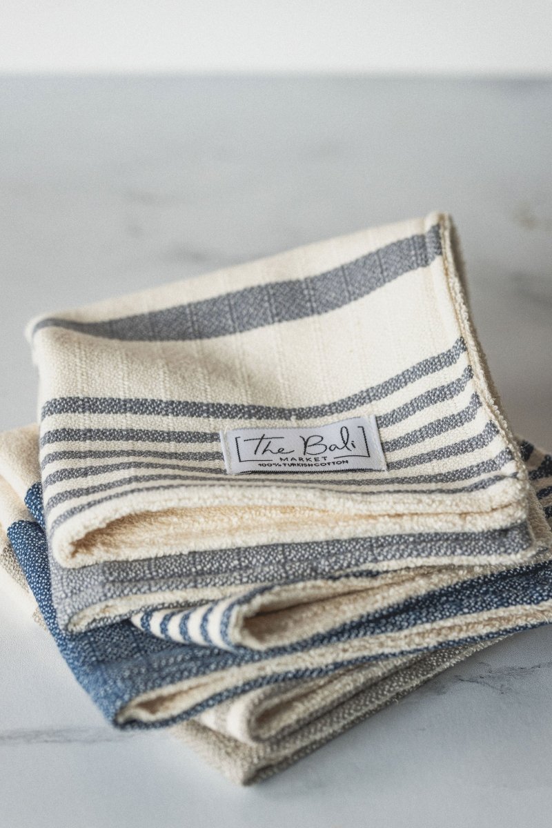 Essential Stripe Washcloth Collection – 12” x 12” Turkish Cotton in - Wash Cloth photo