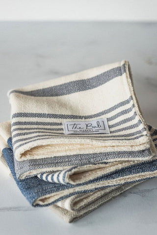 Essential Stripe Washcloth Collection – 12” x 12” Turkish Cotton in - Wash Cloth photo