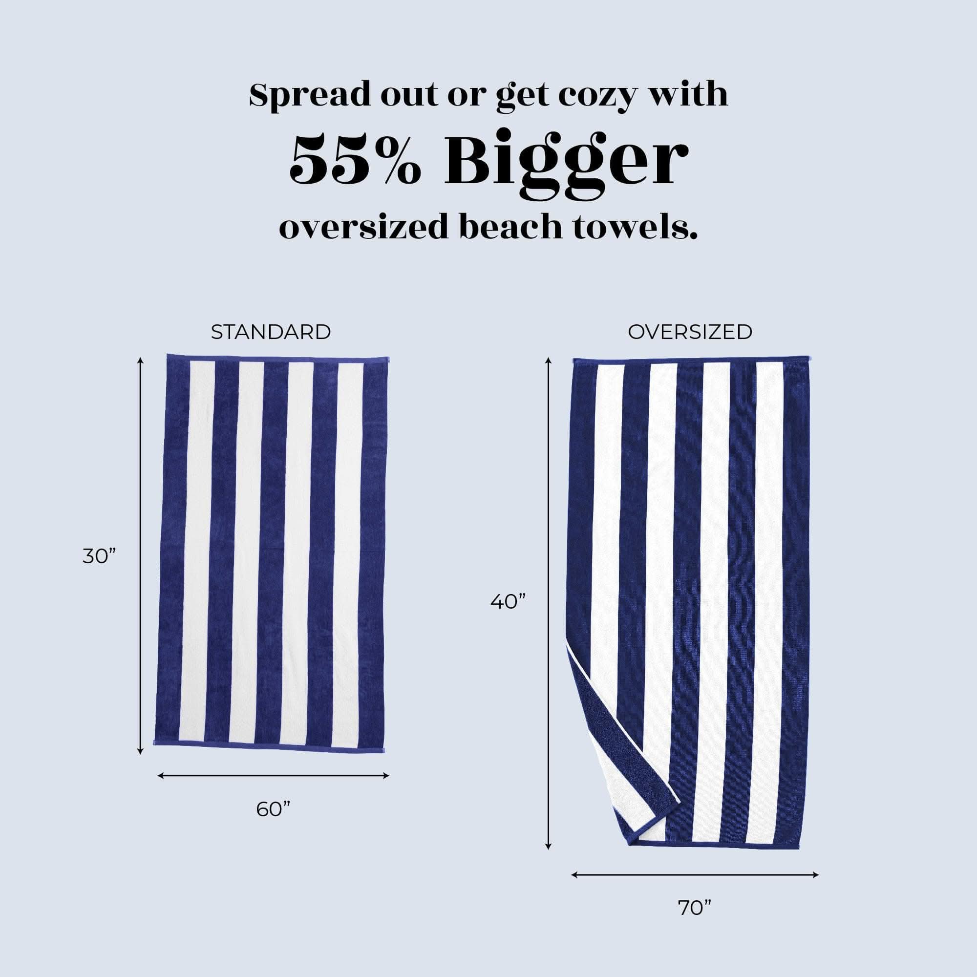 Cotton Velour Cabana Stripe Beach Towel - Novia Collection - SwagglyLife Home & Fashion