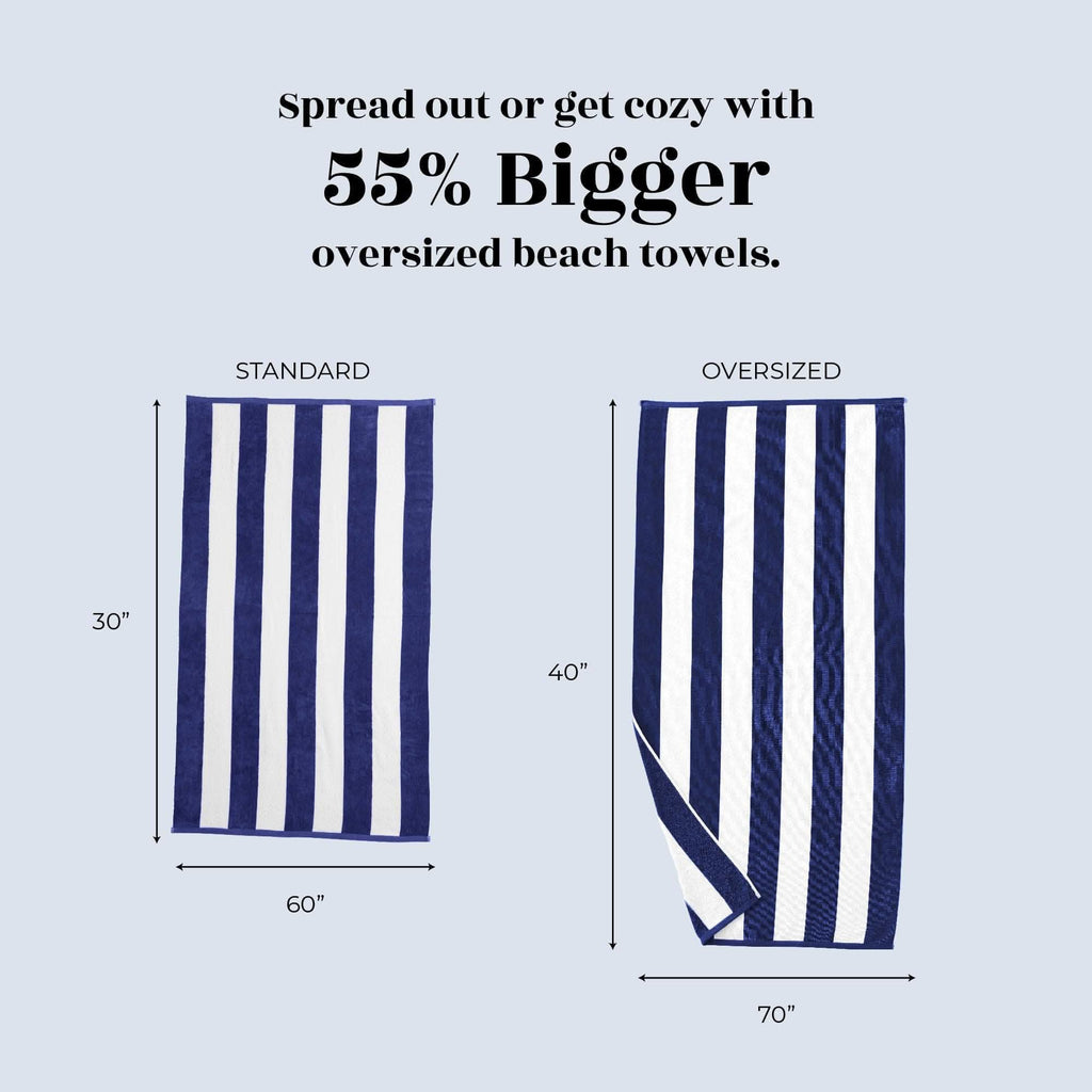 Cotton Velour Cabana Stripe Beach Towel - Novia Collection - SwagglyLife Home & Fashion