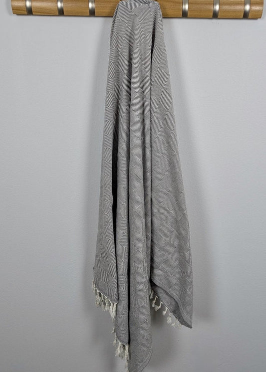Explorer Towel | Oversized Turkish Cotton Towel with Geometric Design in - Towel photo