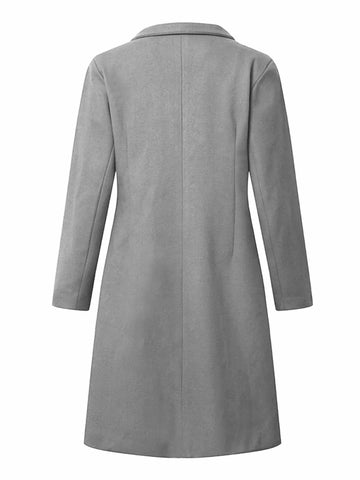 Single-Breasted Long Sleeve Overcoat Plus Size in - photo