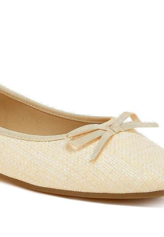 Rag & Co Paper Rings Raffia Ballet Flats - SwagglyLife Home & Fashion